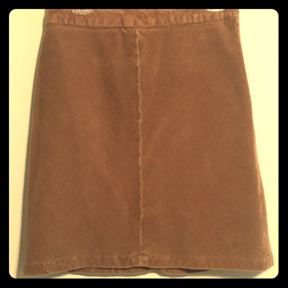 Vintage Corduroy Pencil Skirt in Cognac Color